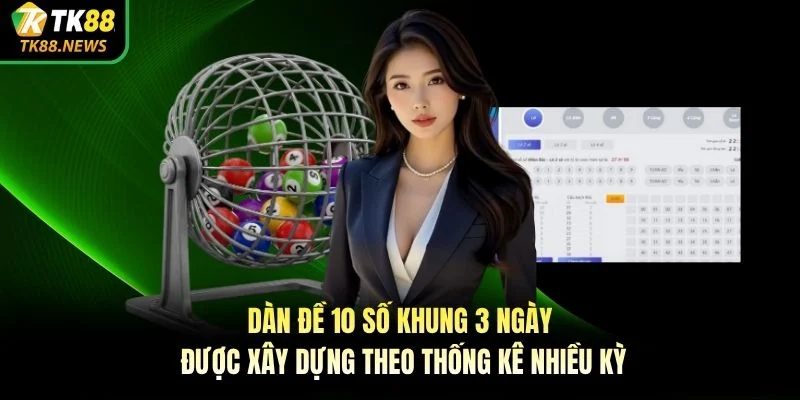 Dàn đề 10 số khung 3 ngày được xây dựng theo thống kê nhiều kỳ